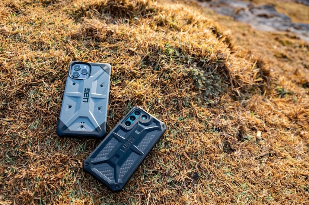 Smartphone in a protective case