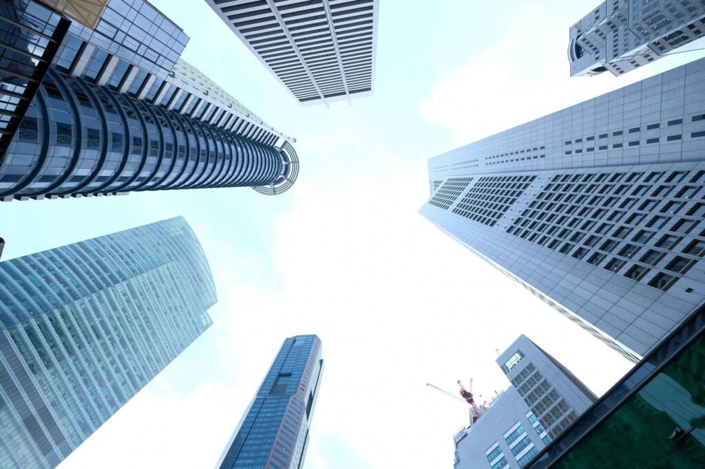 Corporate skyscrapers representing the largest companies in the world