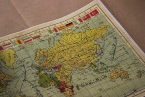 World map representing global languages and communication