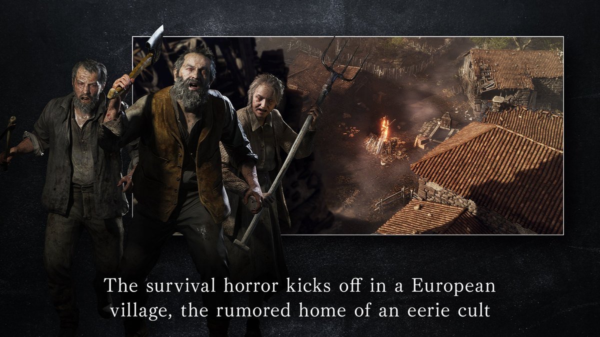 Resident Evil 4 on iPhone showing Leon Kennedy and villagers in the European village