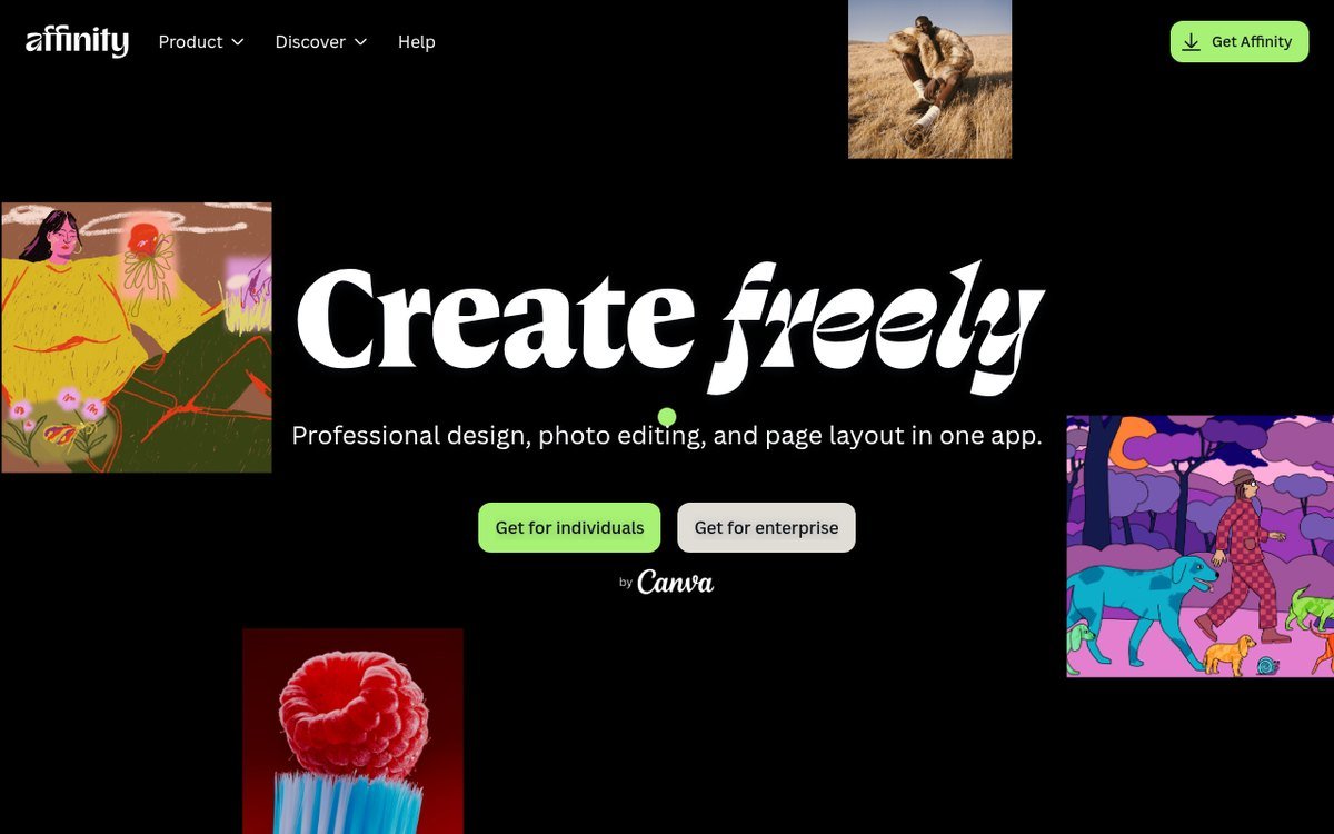 Affinity free vector design software by Canva