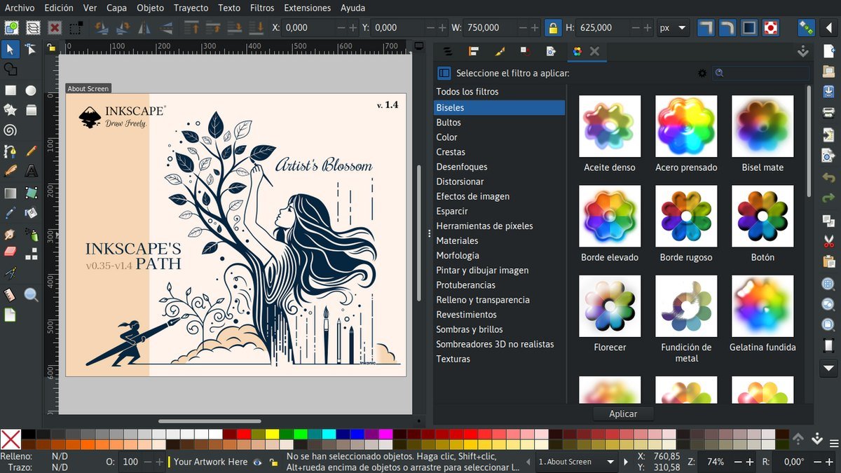 Inkscape open source vector graphics editor interface