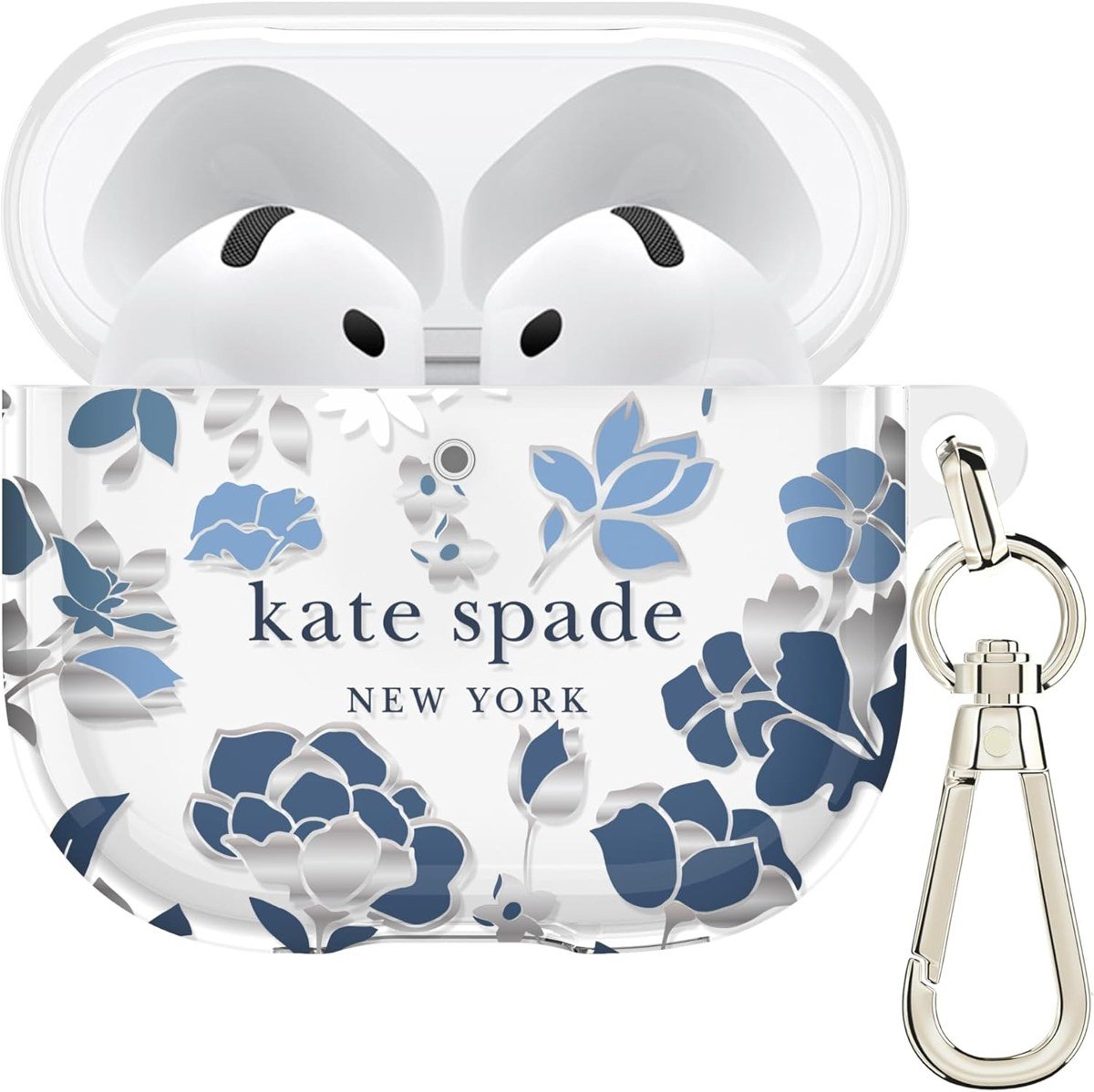kate spade new york floral case for AirPods 5 with metal keychain