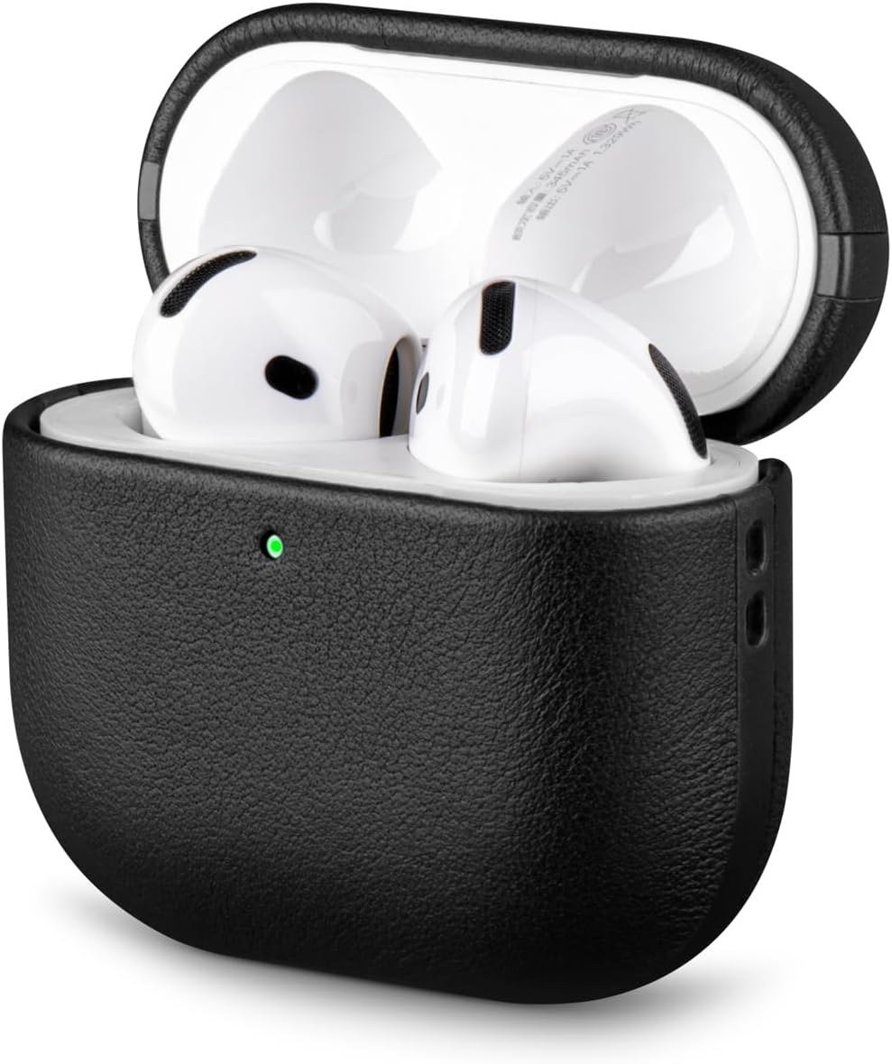LOPIE genuine leather case for AirPods 5 in black
