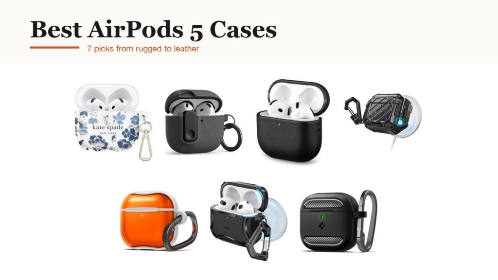 Best AirPods 5 Cases: seven cases from kate spade, VRS Design, LOPIE, SUPCASE, Spigen and ESR