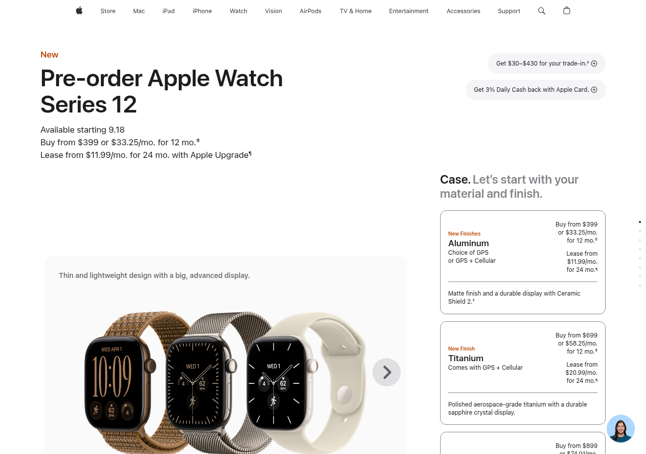 Apple Watch Series 12 case materials and pricing