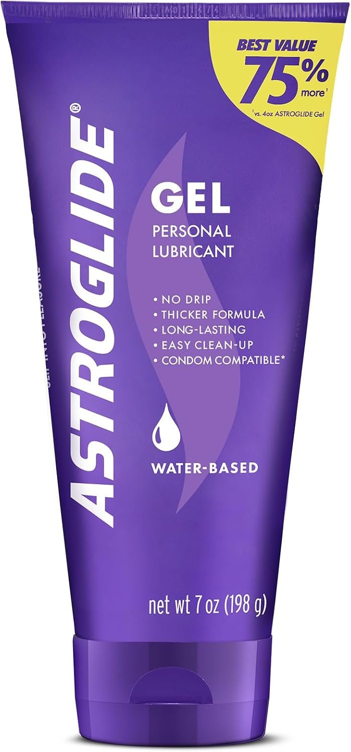 Astroglide thicker gel water based lubricant, stay-put formula