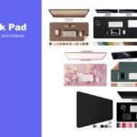 Seven desk pads compared, shown together