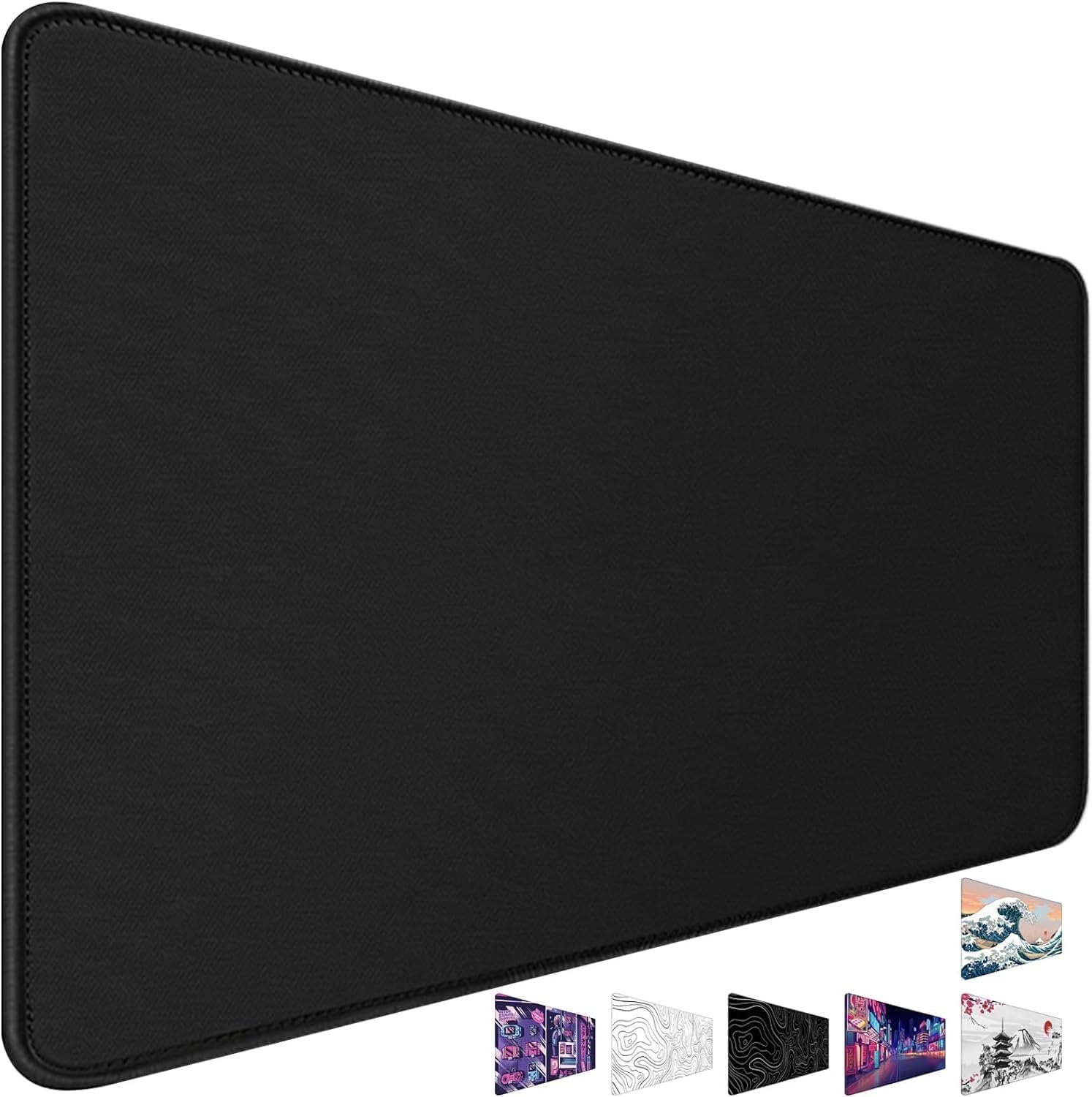 Waterproof fabric desk pad in black