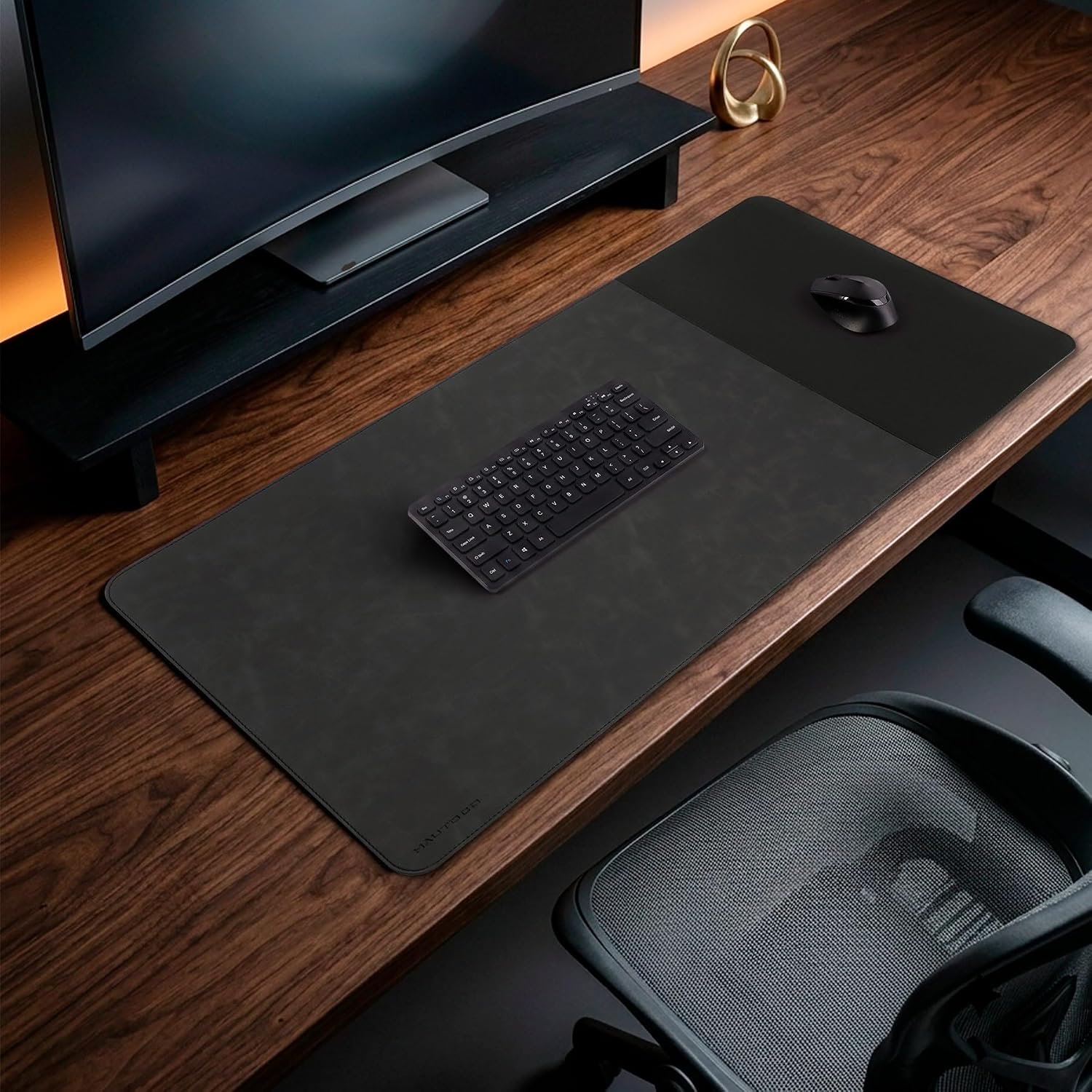 HAUTOCO cork desk mat with distressed PU leather