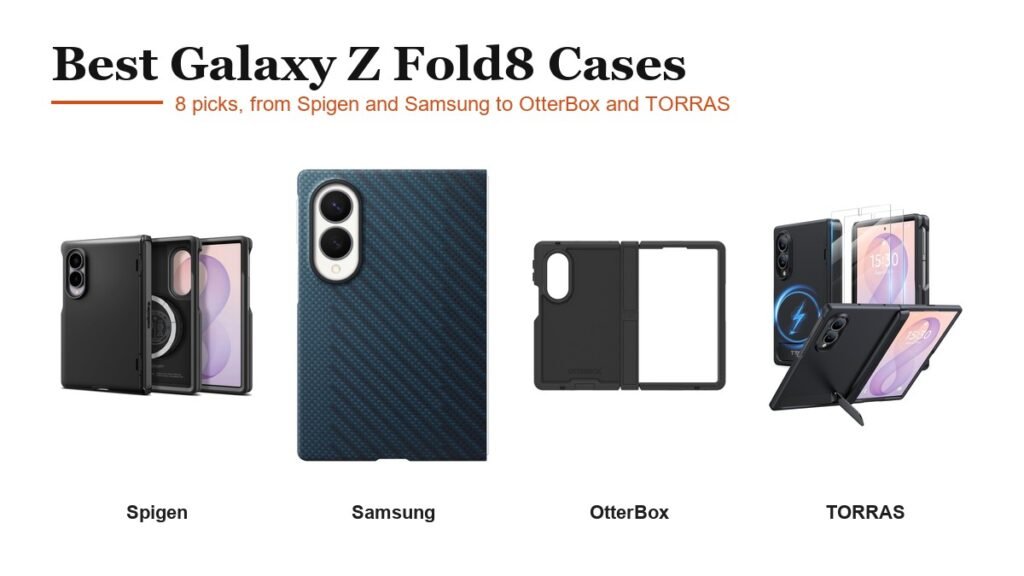 Best Samsung Galaxy Z Fold8 cases: Spigen Slim Armor Pro, Samsung Carbon Magnet, OtterBox Defender and TORRAS Ostand