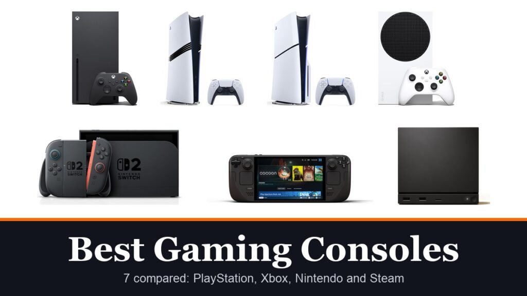 Best gaming consoles lineup: Xbox Series X, PS5 Pro, PS5, Xbox Series S, Nintendo Switch 2, Steam Deck OLED and Steam Machine