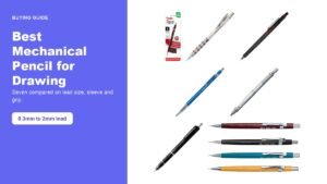 Seven drawing pencils compared, shown together
