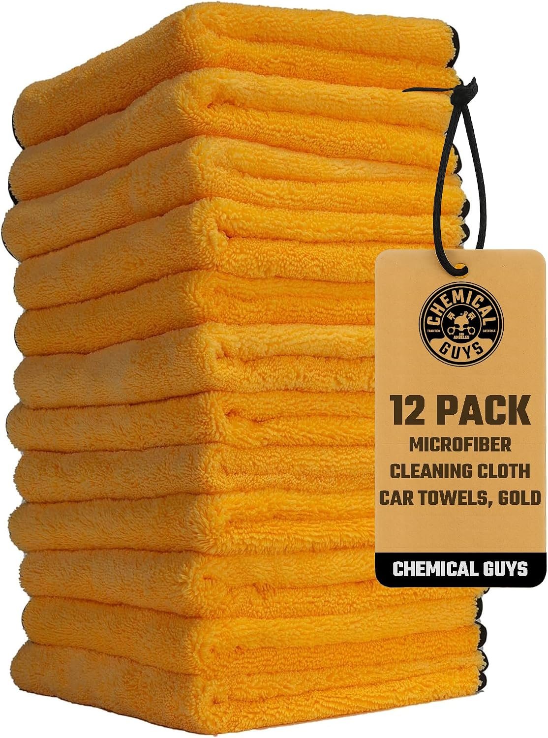 Chemical Guys professional microfiber towels in gold