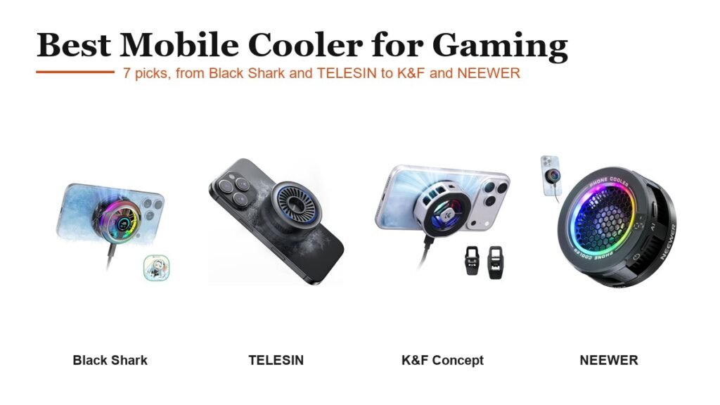 Best mobile coolers for gaming: Black Shark 6 Pro, TELESIN Cooler Pro, K&F CONCEPT MPC02 and NEEWER PA069