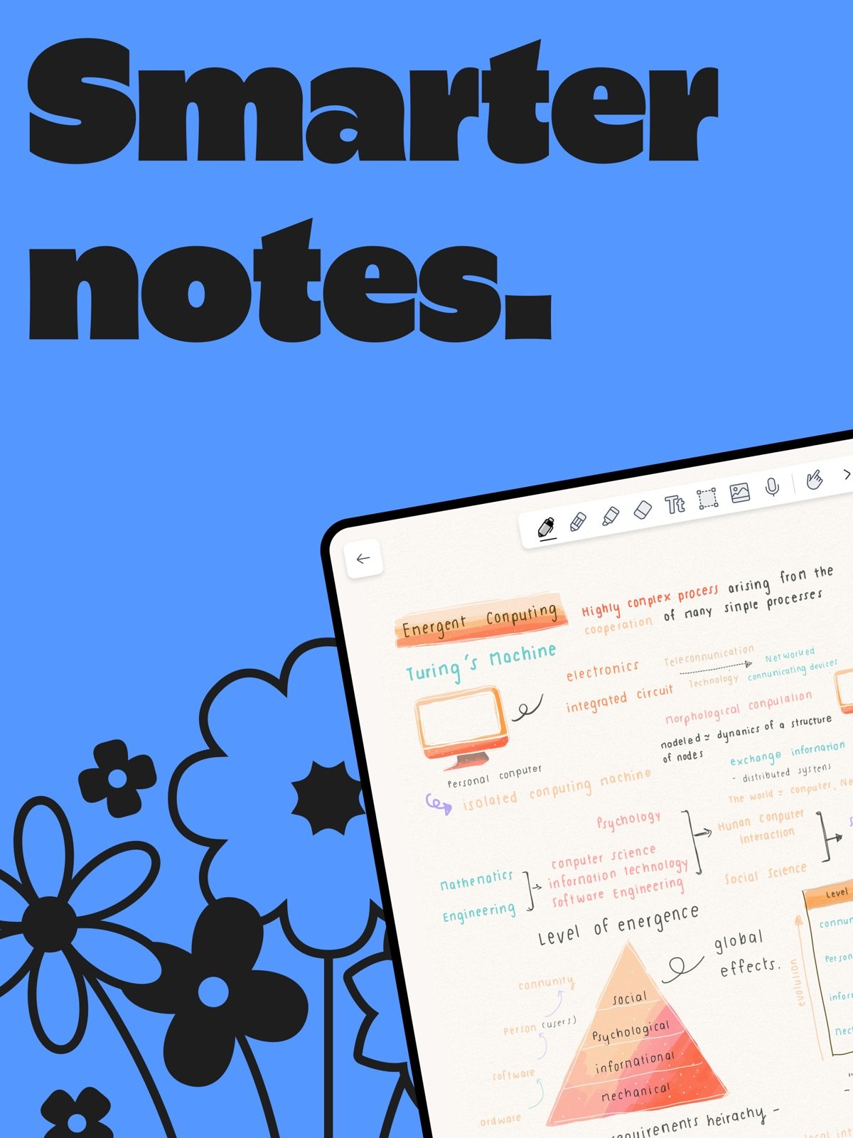 Notability App Store screenshot showing handwritten notes and planner pages