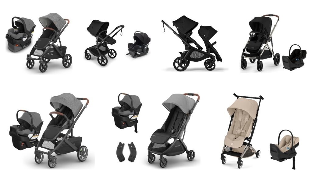 Seven premium strollers with infant car seats from UPPAbaby, Bugaboo and Cybex