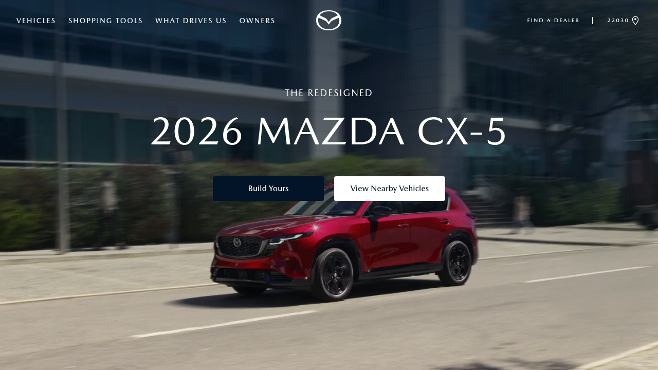 2026 Mazda CX-5 crossover on the Mazda USA site
