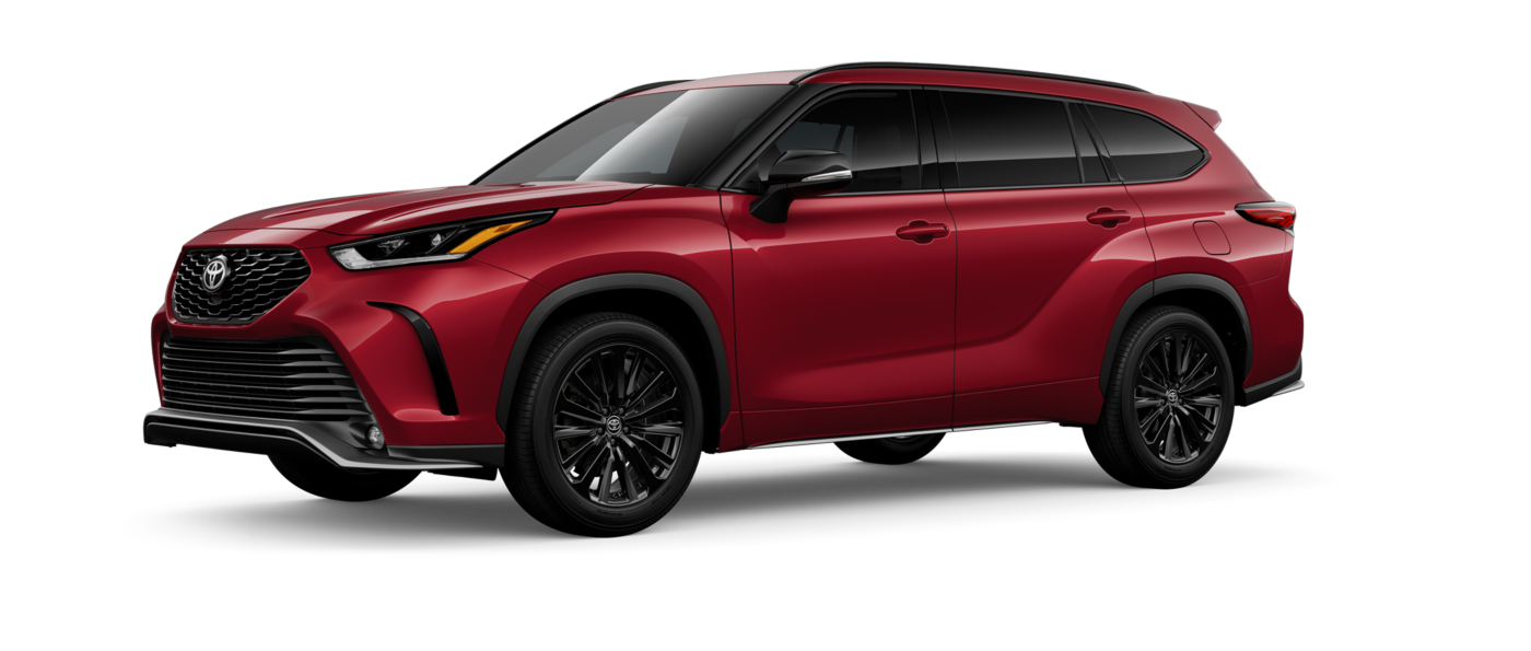 2026 Toyota Highlander three-row SUV in red