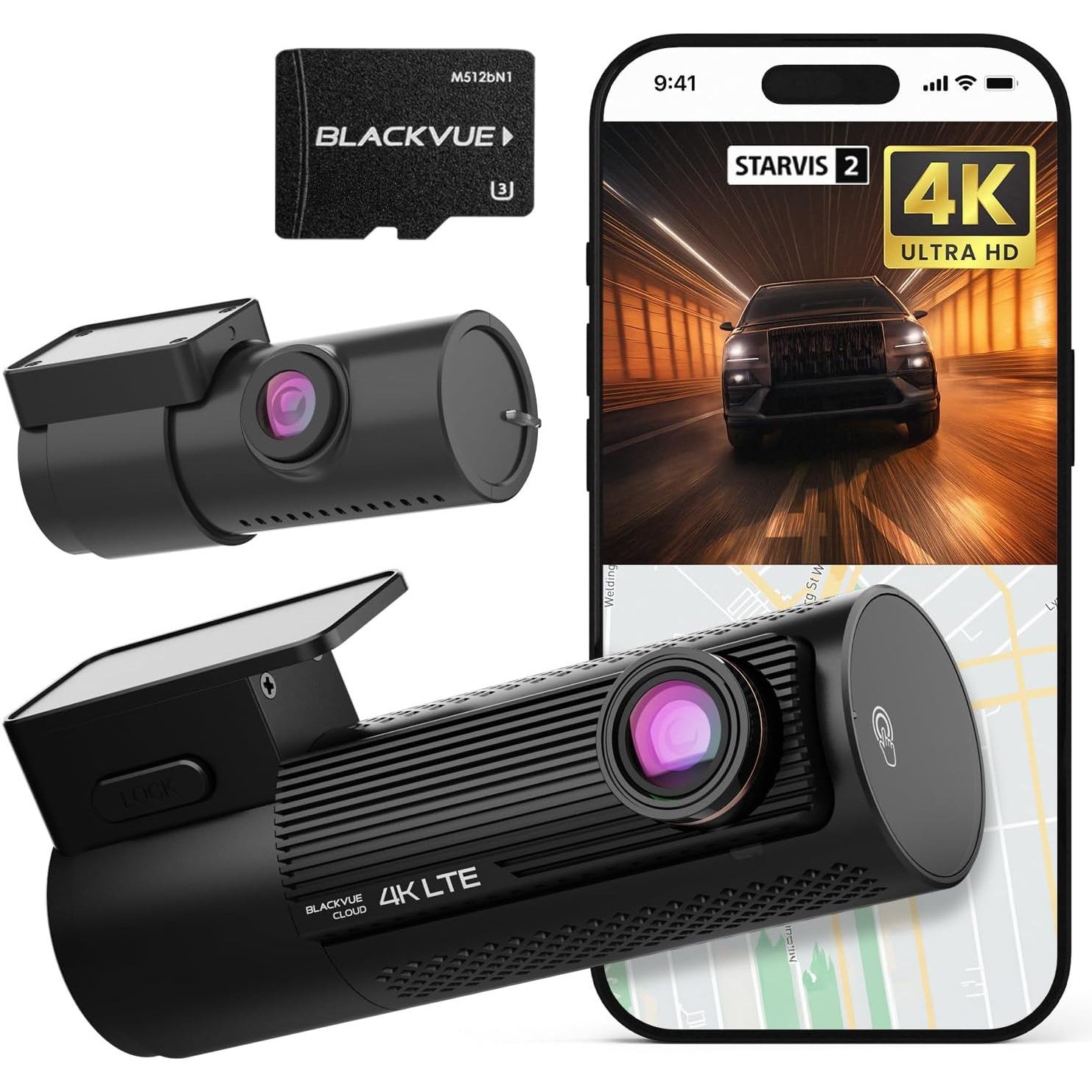 BlackVue DR970X LTE Plus II cylindrical 4K dash cam with built-in LTE