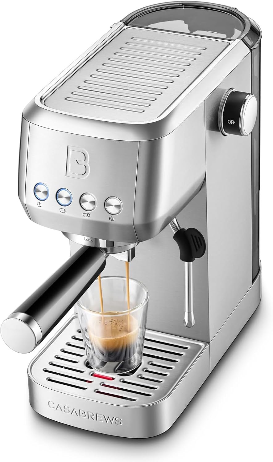 CASABREWS 3700 Essential stainless steel espresso machine with steam wand