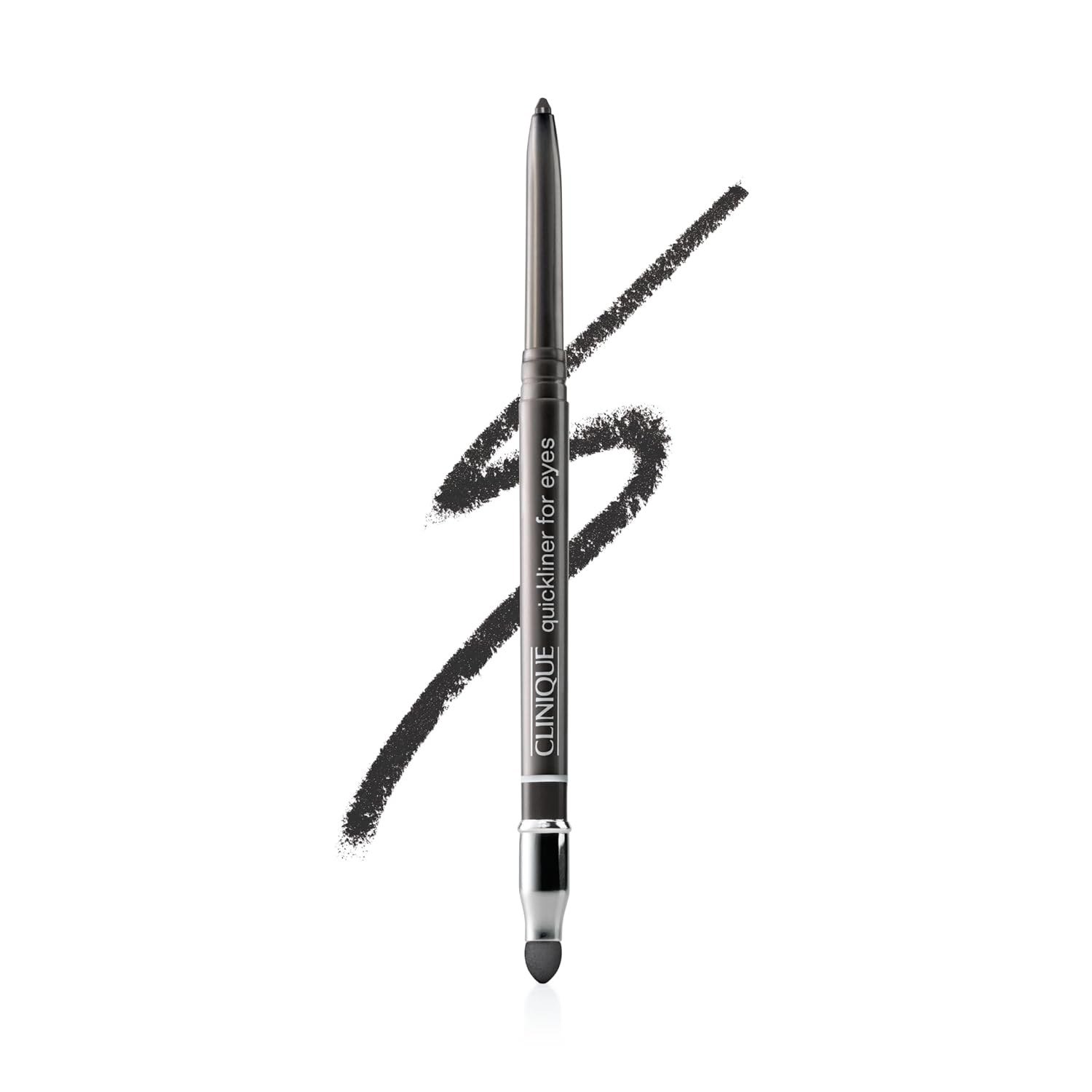 Clinique Quickliner for Eyes twist-up eyeliner pencil in Really Black with smudge tip and swatch