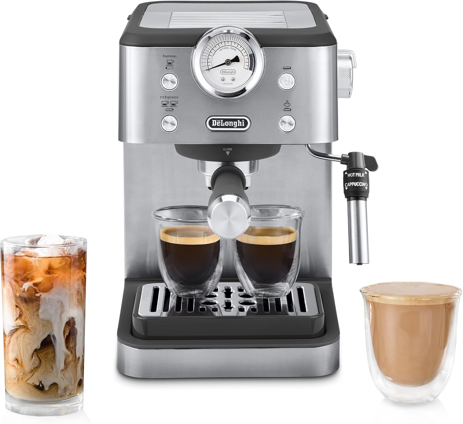 De'Longhi Classic Signature espresso machine with adjustable milk frother
