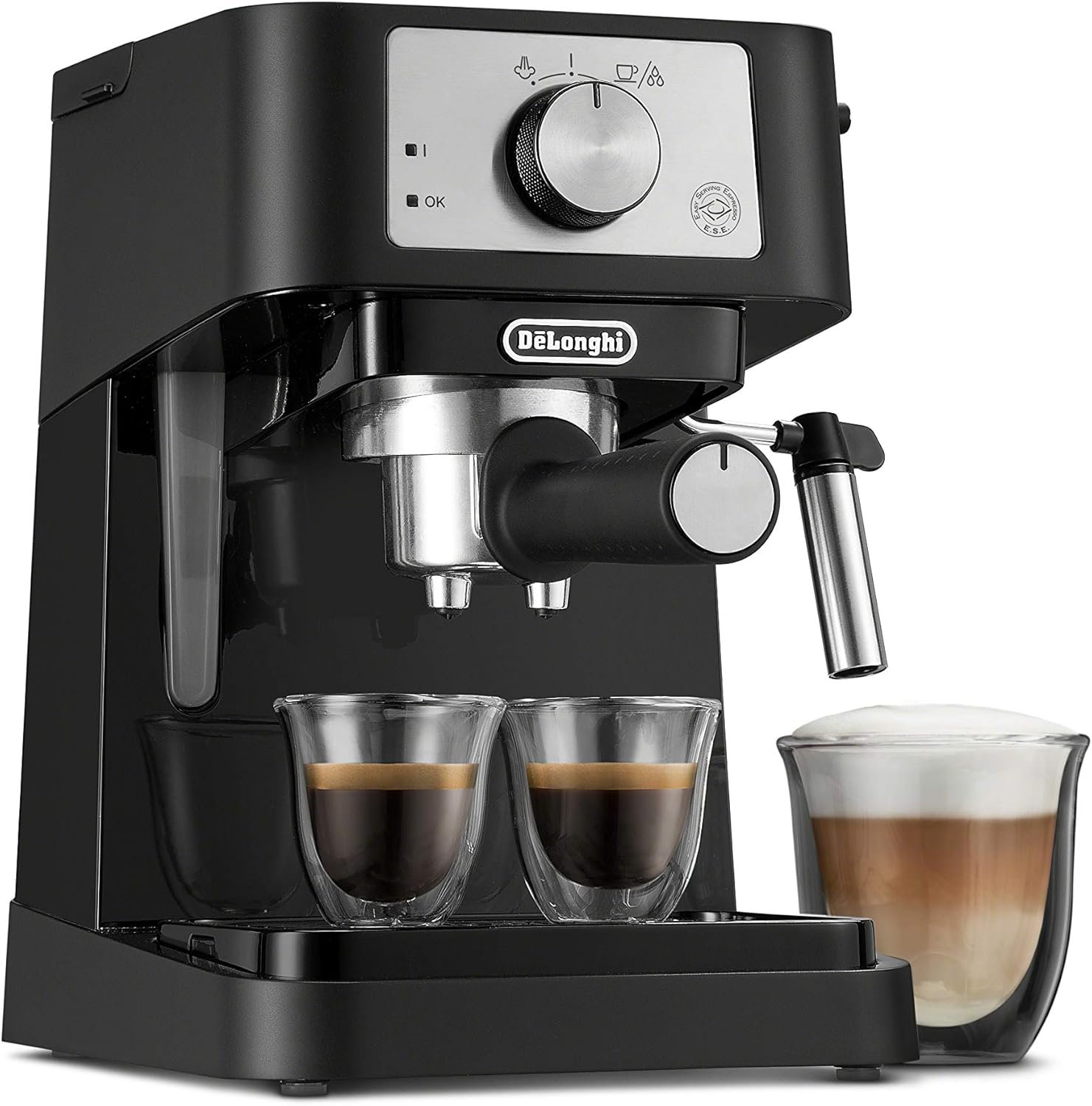 De'Longhi Stilosa compact manual espresso machine with milk frother