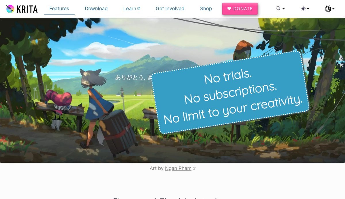 Krita free painting program features
