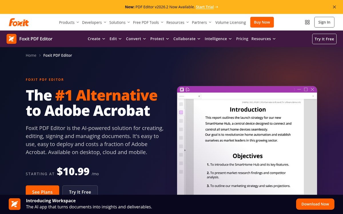 Foxit PDF Editor product page