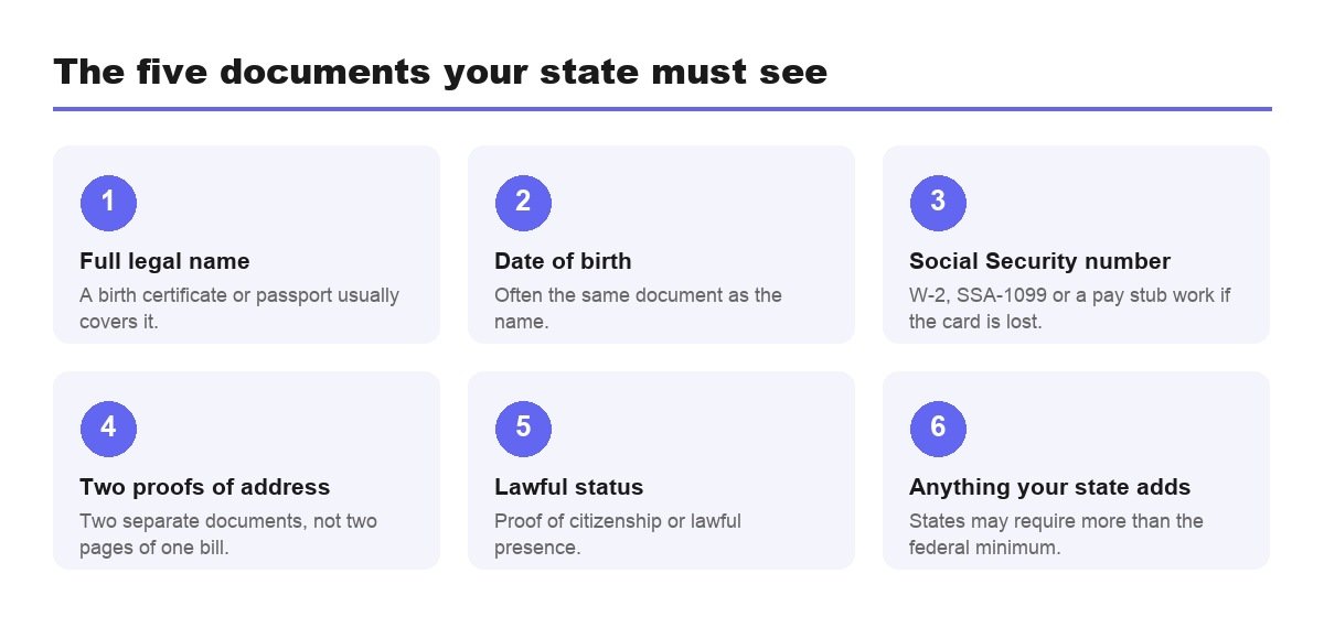 Documents needed to get a REAL ID