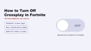 How to turn off crossplay in Fortnite, shown as a toggle switch