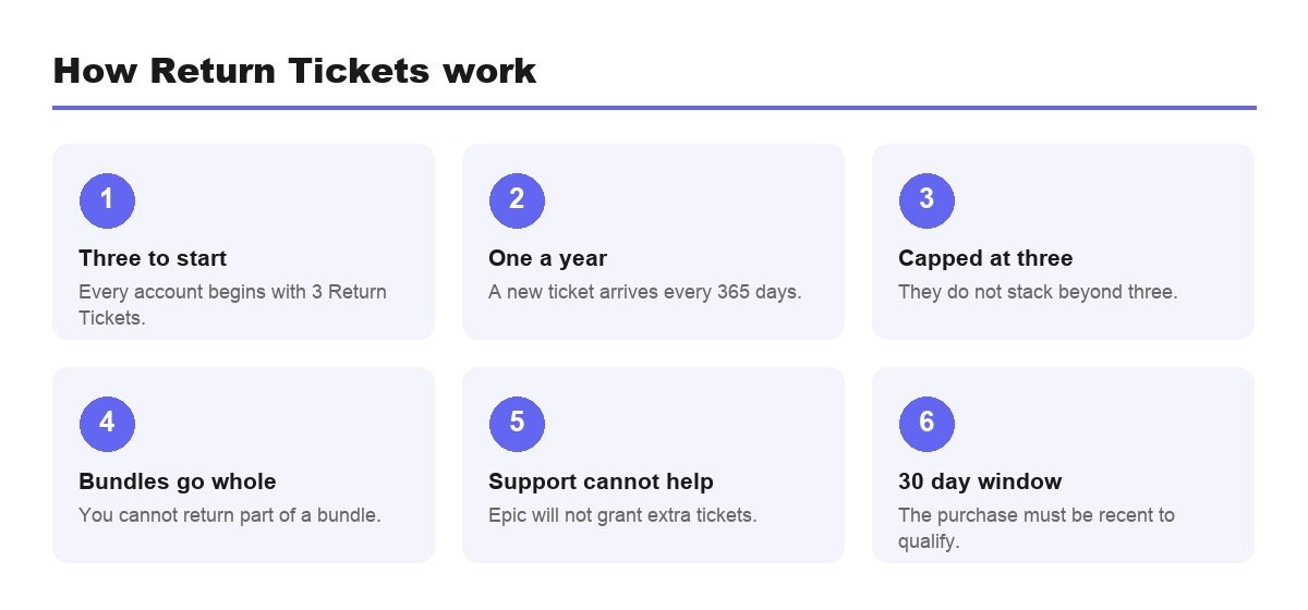 How Fortnite Return Tickets work