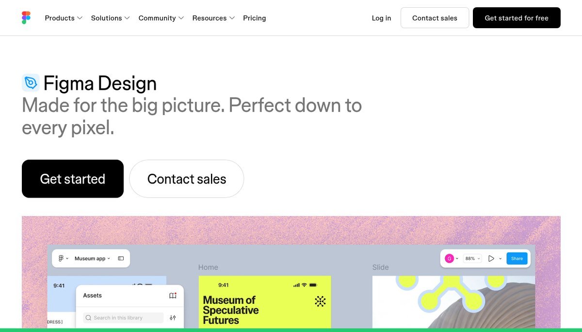 Figma design tool for websites and product design