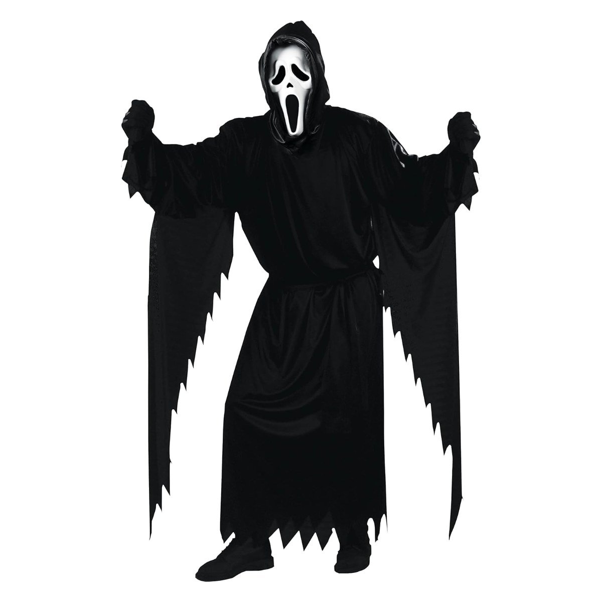 Fun World Ghost Face adult costume with black robe and Scream mask