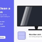 Illustration of a television being cleaned with a microfiber cloth