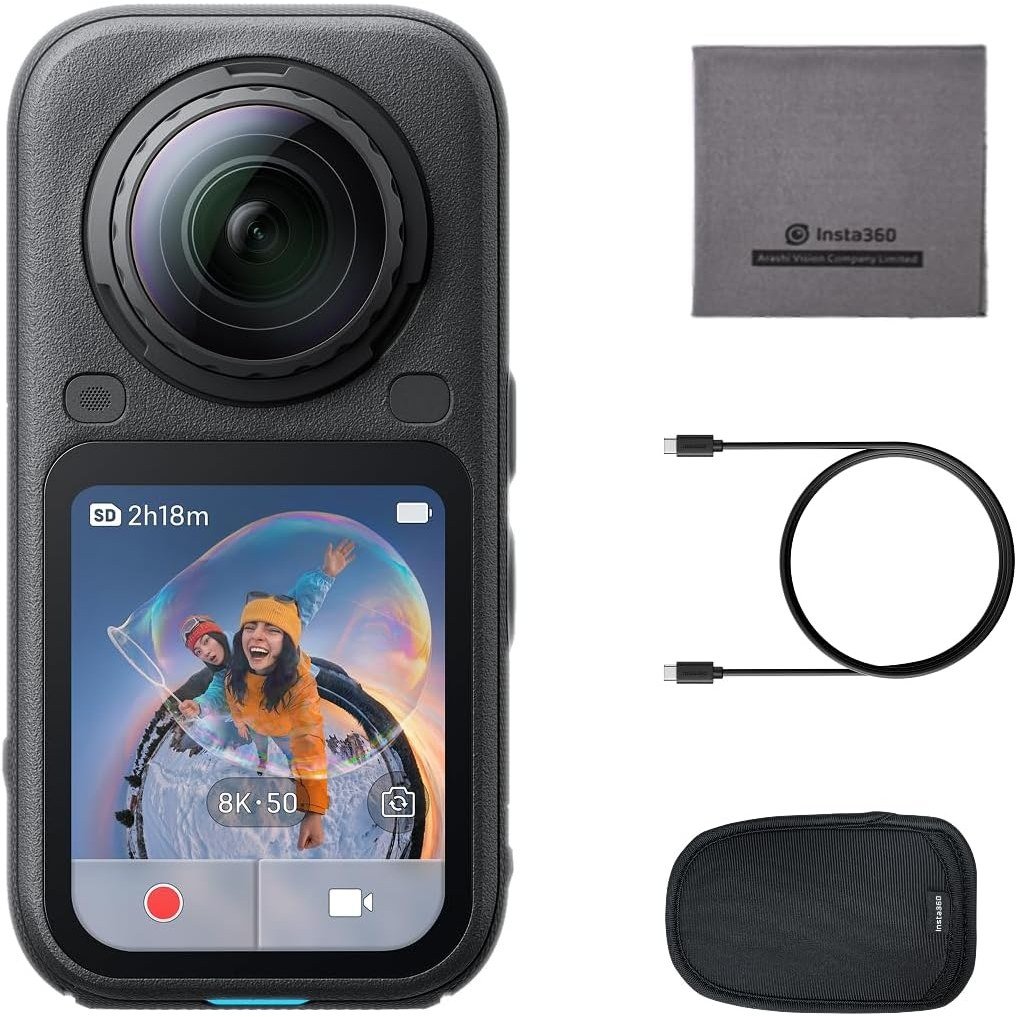 Insta360 X6 8K 360 camera standing upright