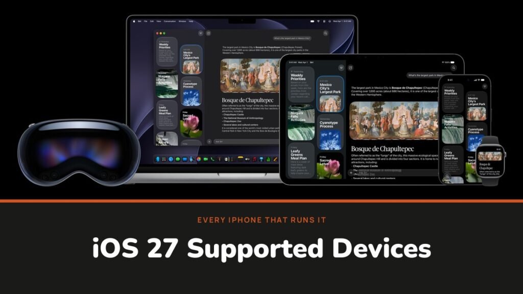 iOS 27 Supported Devices featured image with the Siri app on Apple devices