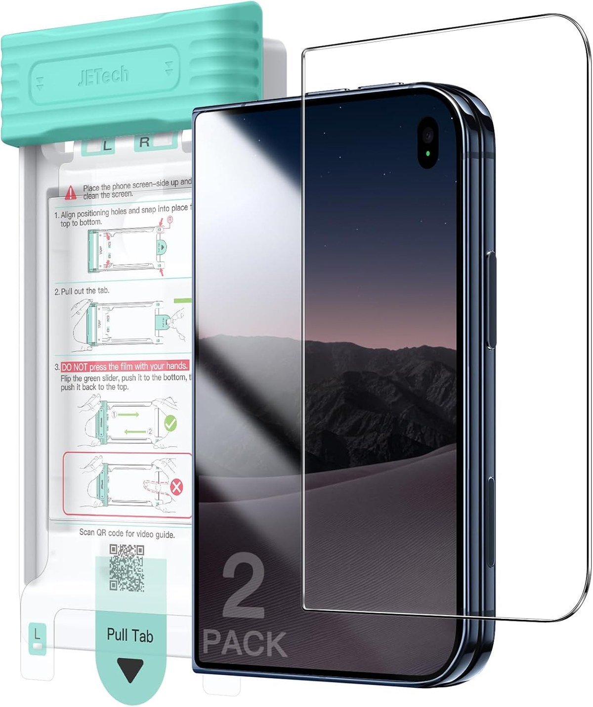 JETech anti-reflective front screen protector for iPhone Duo, two pack