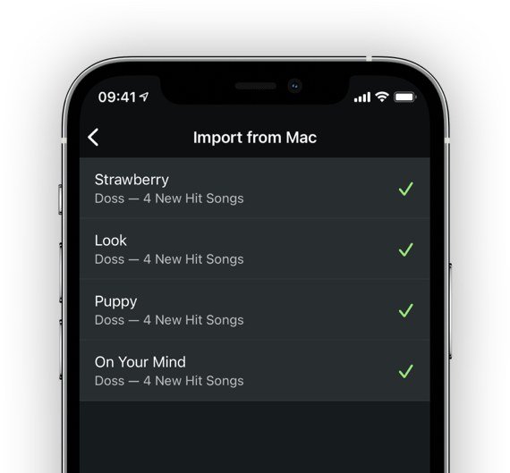 Doppler iPhone app importing new songs from a Mac