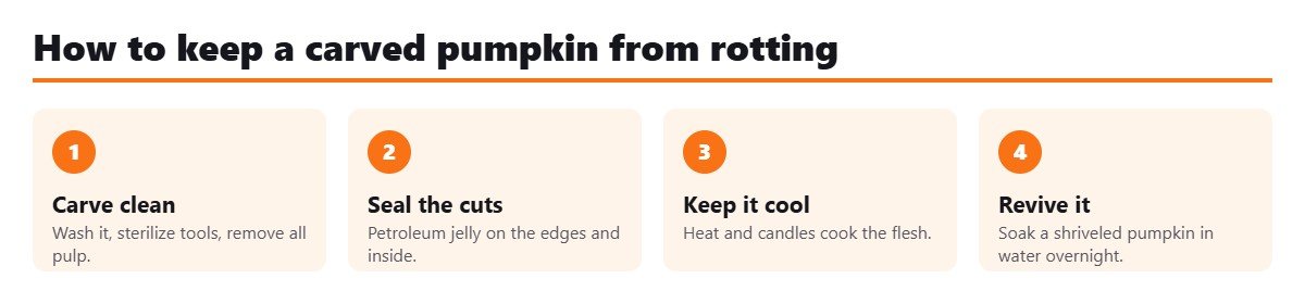Four ways to keep a carved pumpkin from rotting