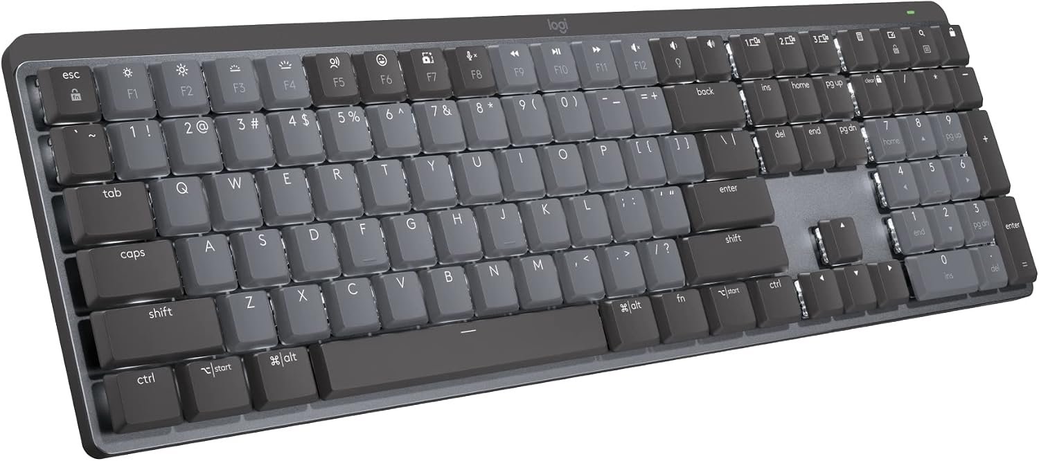 Logitech MX Mechanical full-size wireless illuminated keyboard in graphite
