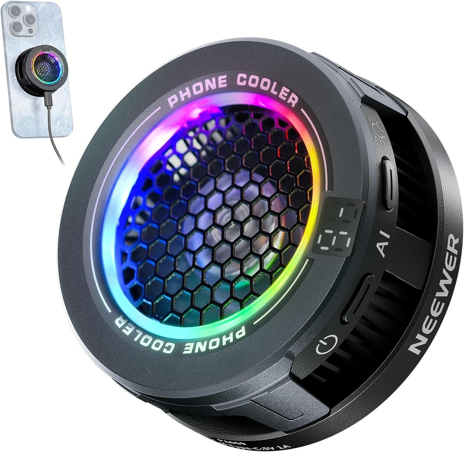 NEEWER BASICS PA069 magnetic phone cooler with RGB ring