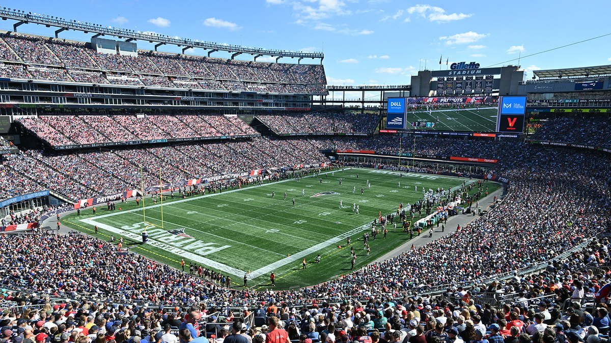 Packed Gillette Stadium during a New England Patriots game