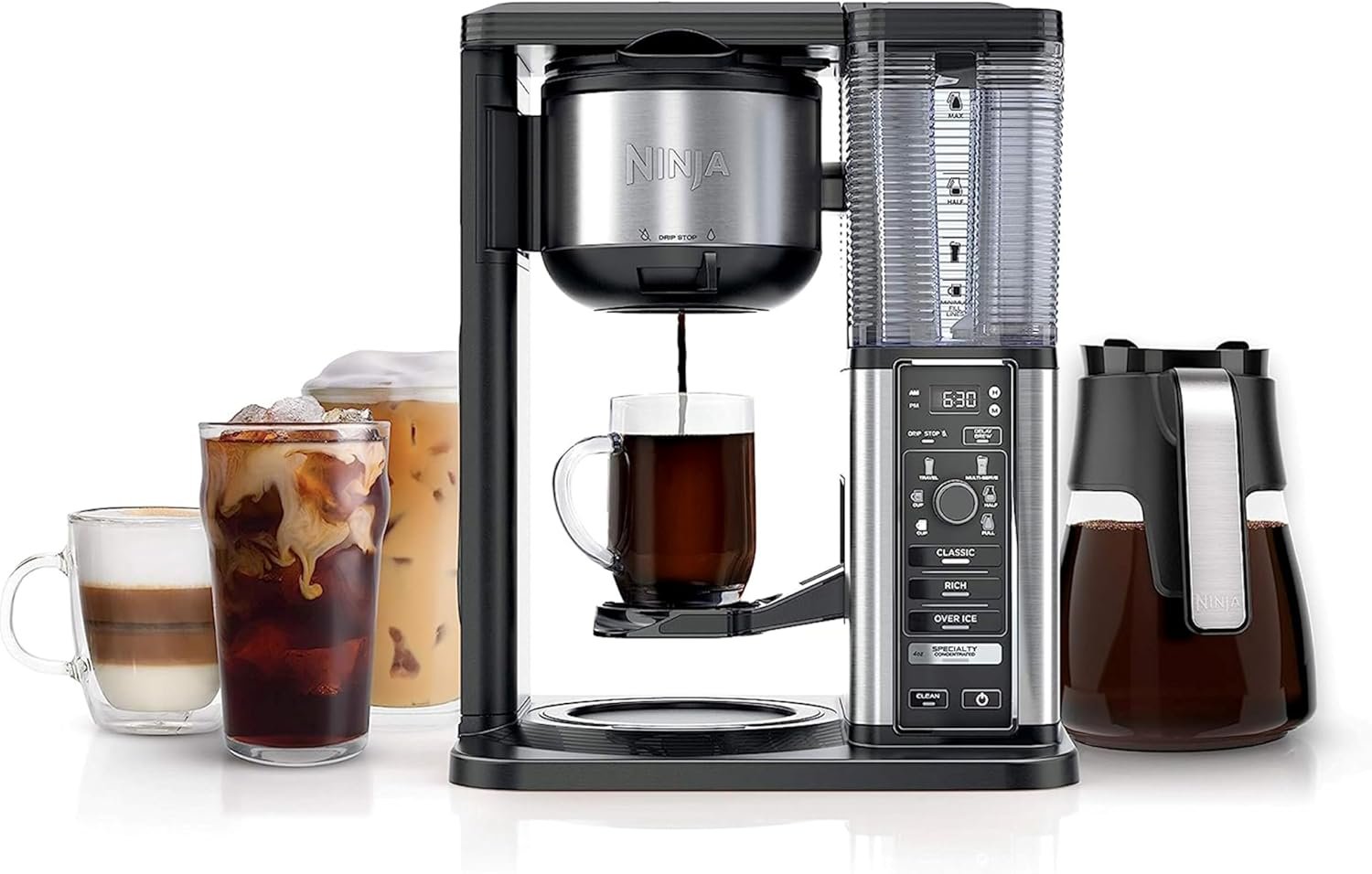 Ninja CM401 10 cup coffee maker with fold-away milk frother