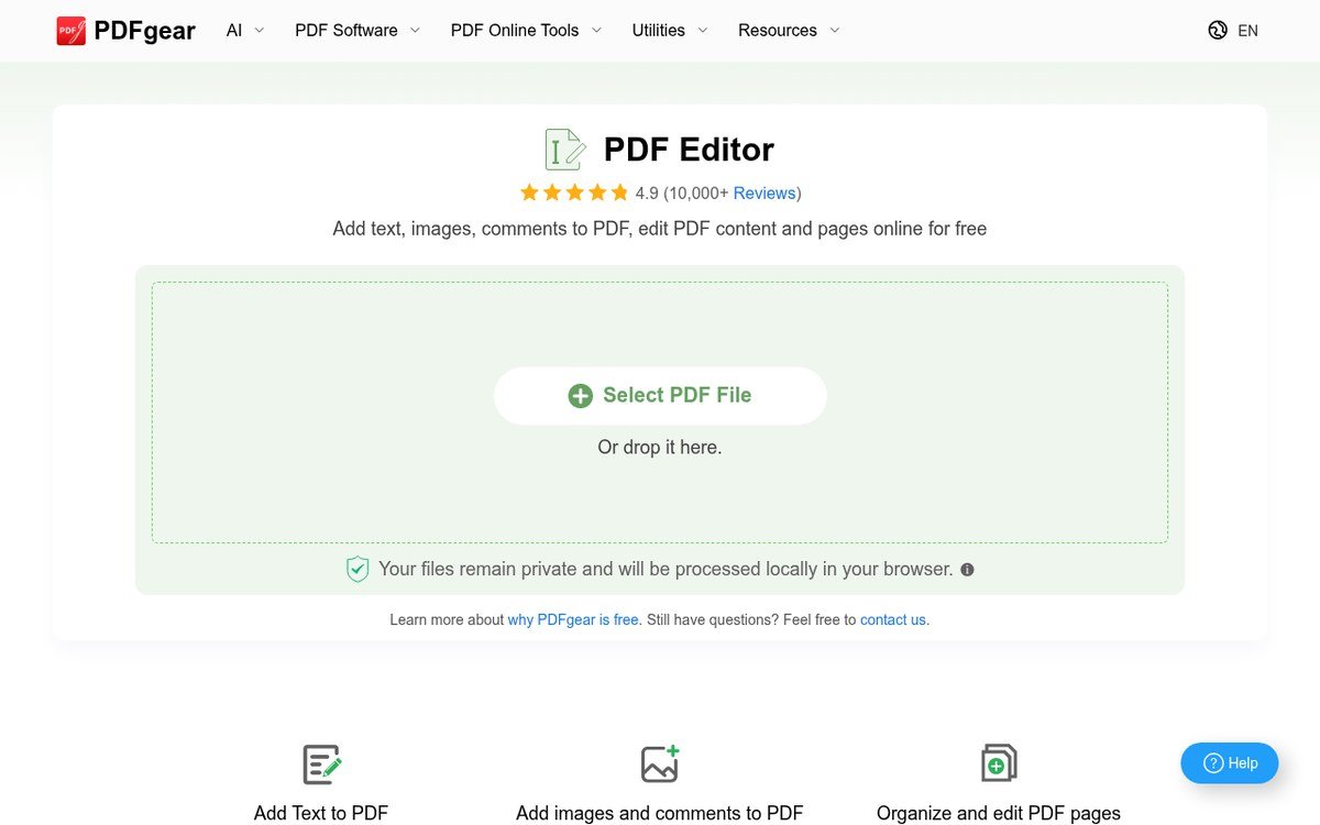 PDFgear free online PDF editor