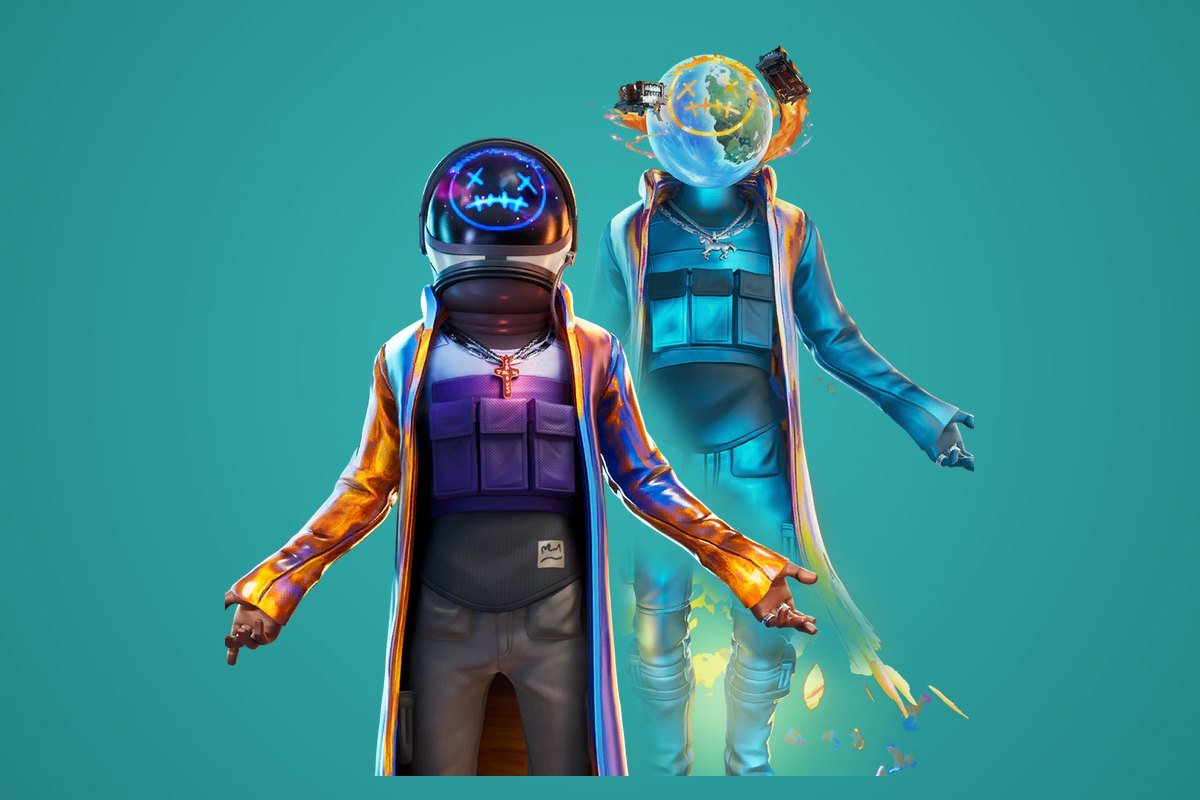 Astro Jack Fortnite skin shown in its default and SICKO MODE styles