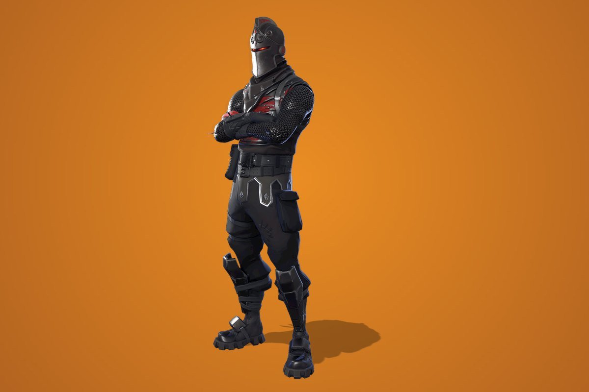 Black Knight Fortnite skin, a knight in black armour with a red-lined helmet