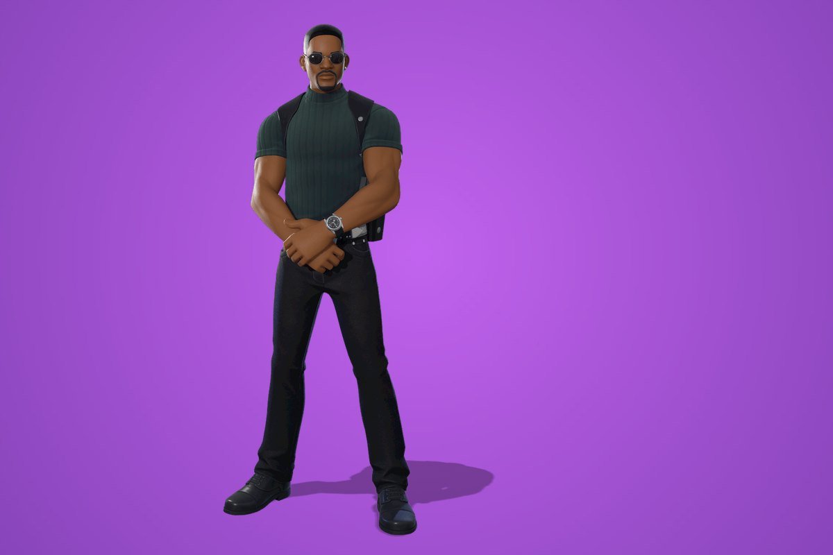 Mike Lowrey Fortnite skin in a black T-shirt and sunglasses