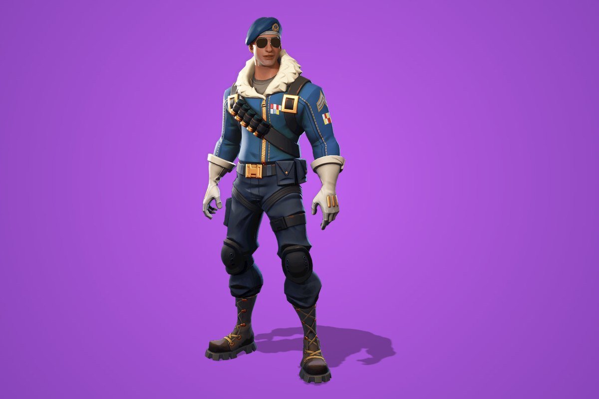 Royale Bomber Fortnite skin in a blue bomber jacket